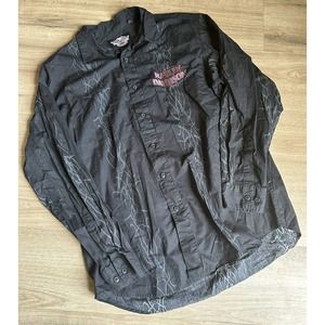 Harley Davidson Long Sleeve Button Down Shirt Size L
